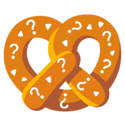 pretzel and red question mark