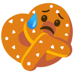 pretzel and sad but relieved face