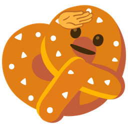 pretzel and saluting face