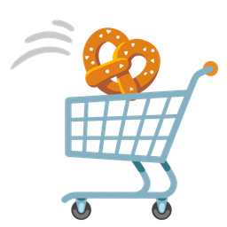 pretzel and shopping cart