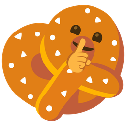 pretzel and shushing face