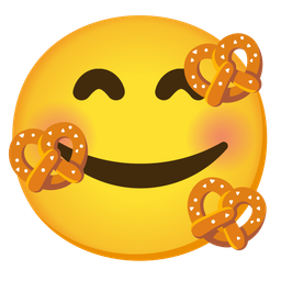 Pretzel and Smiling face with hearts