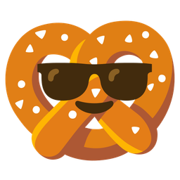 pretzel and smiling face with sunglasses
