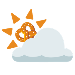 pretzel and sun behind cloud