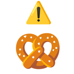 pretzel and warning