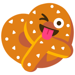Pretzel and Winking face with tongue