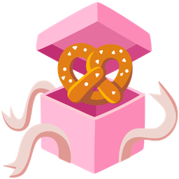 pretzel and wrapped gift