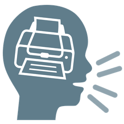 Printer and Bust in silhouette