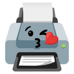 Printer and Face blowing a kiss