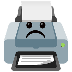 Printer and Frowning face
