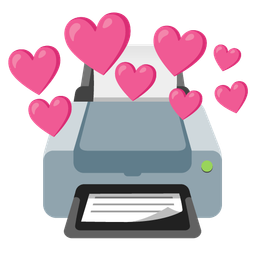 Printer and Heart with arrow