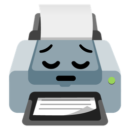 Printer and Pensive face