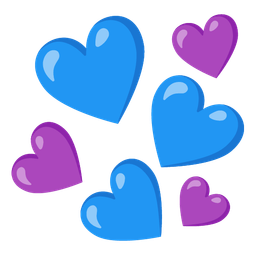 purple heart and blue heart