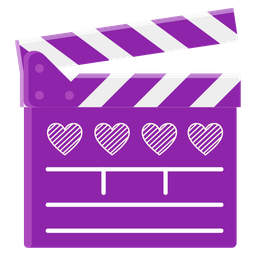 purple heart and clapper board