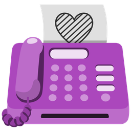 purple heart and fax machine