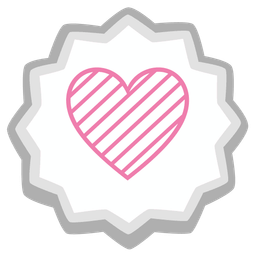 purple heart and fish cake with swirl