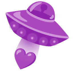purple heart and flying saucer