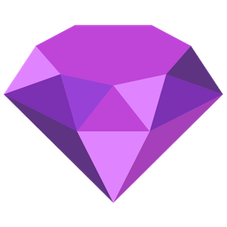 purple heart and gem stone