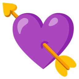 purple heart and heart with arrow