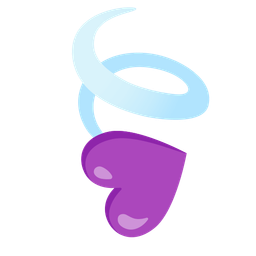 purple heart and leaf fluttering in wind