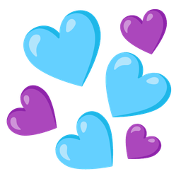 purple heart and light blue heart