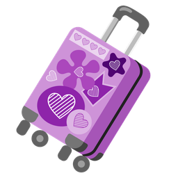 purple heart and luggage