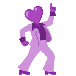 purple heart and mirror ball