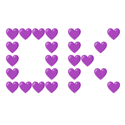 purple heart and OK button