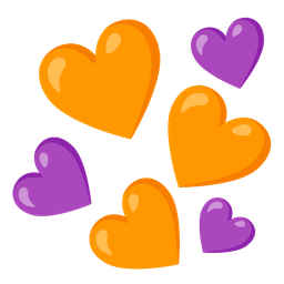 purple heart and orange heart