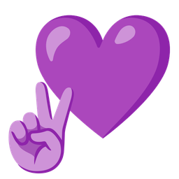 purple heart and peace symbol