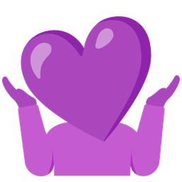 purple heart and person shrugging