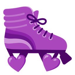 purple heart and roller skate