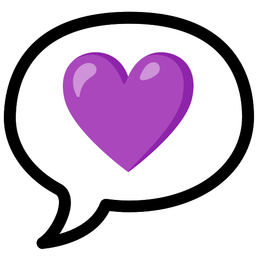 purple heart and speech balloon