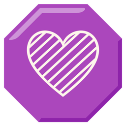 purple heart and stop sign