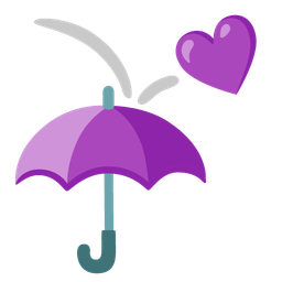 purple heart and umbrella