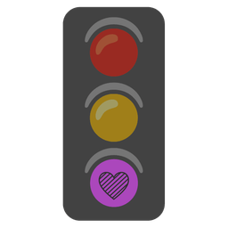 purple heart and vertical traffic light