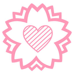 purple heart and white flower