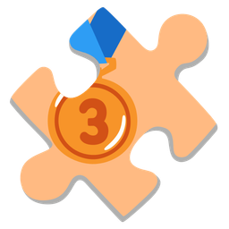 puzzle piece and 3rd place medal