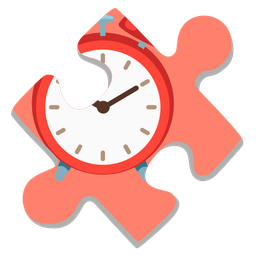 puzzle piece and alarm clock