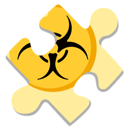 puzzle piece and biohazard