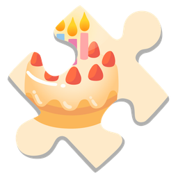 puzzle piece and birthday cake