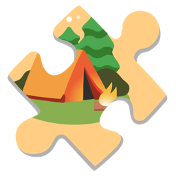 puzzle piece and camping