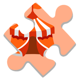 puzzle piece and circus tent