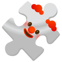puzzle piece and clown face