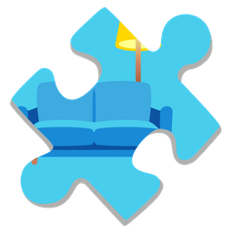 puzzle piece and couch and lamp