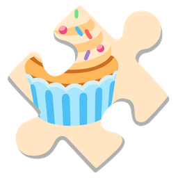 puzzle piece and cupcake