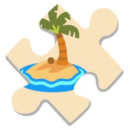 puzzle piece and desert island