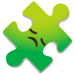 puzzle piece and disappointed face