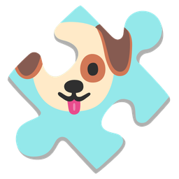 puzzle piece and dog face