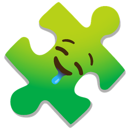 puzzle piece and drooling face